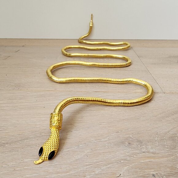 NWT Gold Snake Necklace or Snake Bracelet or Snake Hair Crown Bendable - Picture 6 of 10